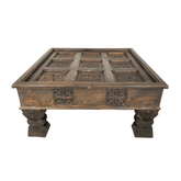 Indian Hand Carved Solid Wood Coffee Table C6